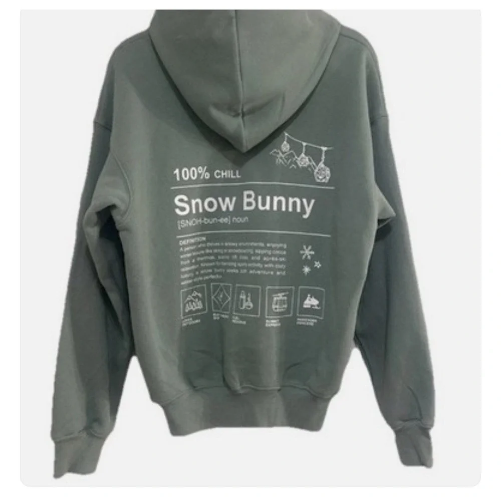 Wild Fable Viral 100% Chill Snow Bunny Green Target Recalled Hoodie M NWT - Picture 3 of 6